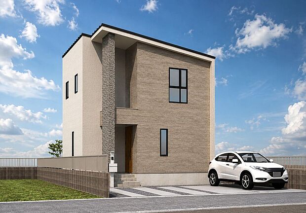 ◆7号地／外観◆
「くつろぎ」と「使いやすさ」を両立。
家の中を自然に行き来できる住まい。