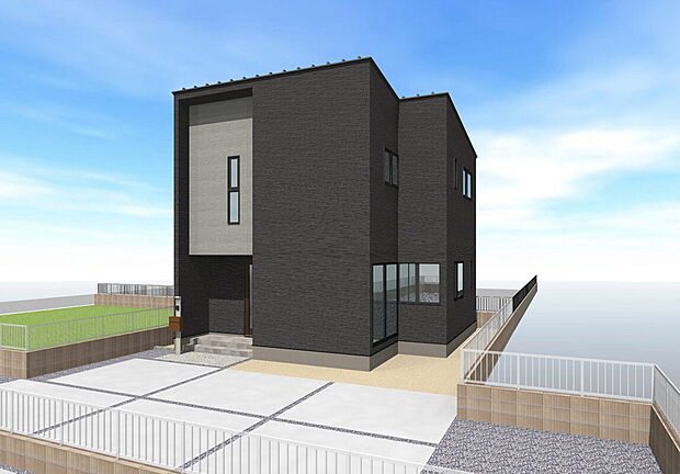 【◆3号地／外観完成予想パース◆】家族時間も家事も充実。シックで上質な生活を叶える家。