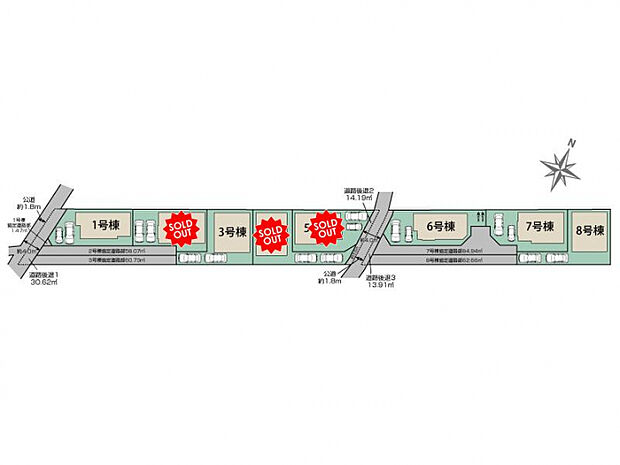 大和市中央林間西5丁目8棟 区画図