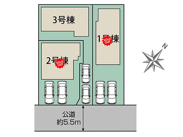 平塚市南原1丁目3棟　区画図