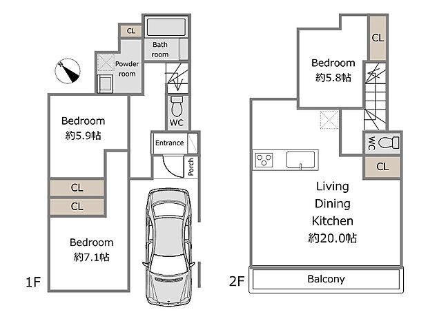 A号棟参考プラン（建物込3,980万円、土地面積103.35m2、建物面積105.57m2）