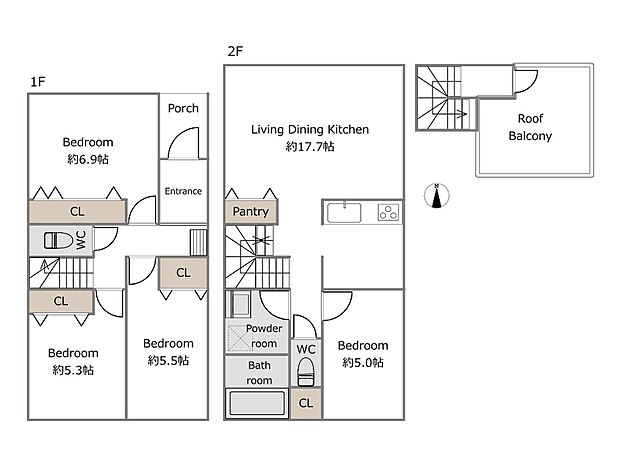 A号棟参考プラン(建物込6580万円、土地面積107.12m2、建物面積97.30m2)期間限定!建物フリープランにつき、お客様のご要望をお聞かせください!