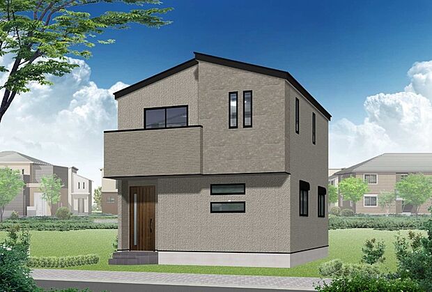 【D号棟完成イメージパース】ケイミュー コロニアルクァッドの屋根材を採用。地震・強風・大雨に強い屋根材で安心をお届けします。