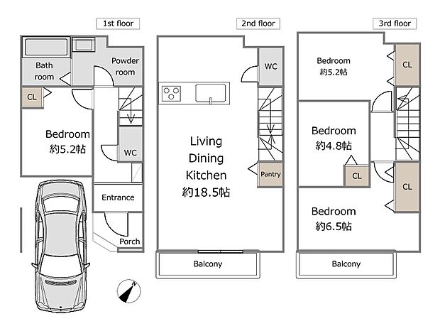 【B号棟参考プラン】（建物込8280万円、土地面積59.95m2、建物面積93.22m2）期間限定！建物フリープランにつき、お客様のご要望をお聞かせください！