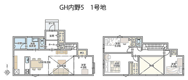 【4LDK】※外構、ライフライン引込費用は別途必要です。