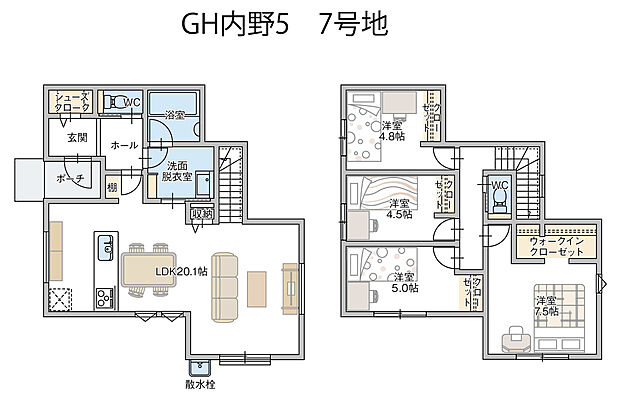 【4LDK】※外構、ライフライン引込費用は別途必要です。