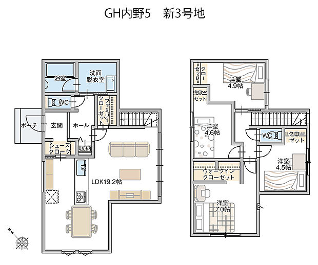 【4LDK】※外構、ライフライン引込費用は別途必要です。