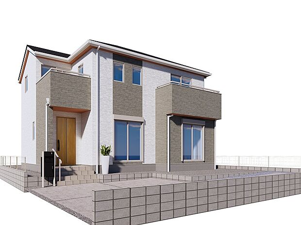 【３号棟　外観完成イメージ】
シンプルでやわらかい印象の外観。長く使っても飽きのこないデザインとなっております。