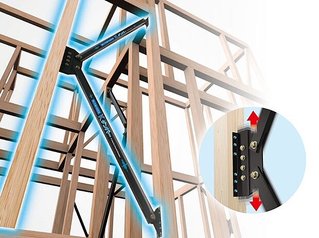 【制振装置 Kダンパー(IMA)】 耐震、制震2つの性能を併せ持つ装置で、効率よく地震の揺れを抑える工夫がされている高性能ダンパーです。認定機関による厳しい試験や審査をクリアした国が認めた製品です。