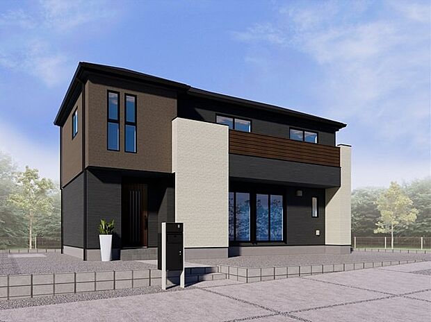 【3号棟 完成イメージ】 ブラウン系の3色で優しい印象の外観デザインにまとめました!温もりを感じられるお色により、年代問わず人気のあるデザインを意識した設計となっております!