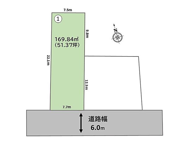 【1号地 区画図】