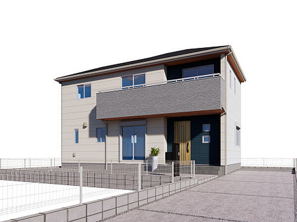 北本市本町4丁目8区画　2号棟　完成予想図
アイボリーを基調とした明るい雰囲気の建物です。