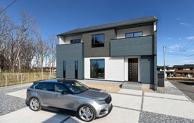 【21号棟：外観完成イメージ】※現地写真パース合成したものです