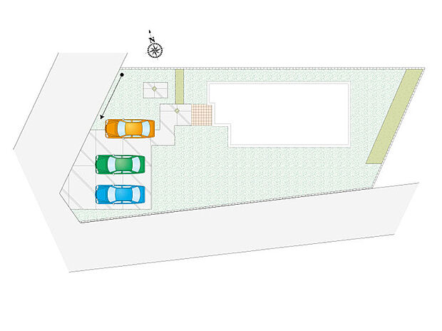 【4LDK】駐車スペース3台確保。分譲住宅は外構設備付きです