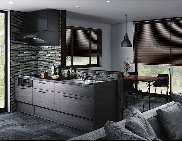 【トクラス：システムキッチン（食洗器・人造大理石シンク）】高級感漂う人造大理石。
内蔵されてる食洗器は家事の時短に最適です。