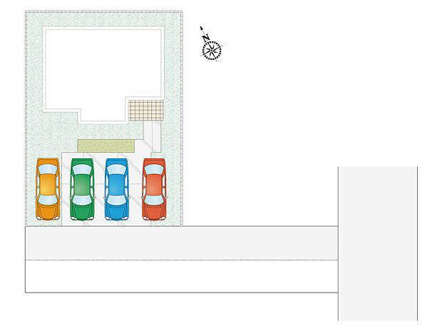 【3LDK】並列駐車4台可能!
協定道路があるので小さなお子様の急な道路への飛出し防止にもなり、安心です♪