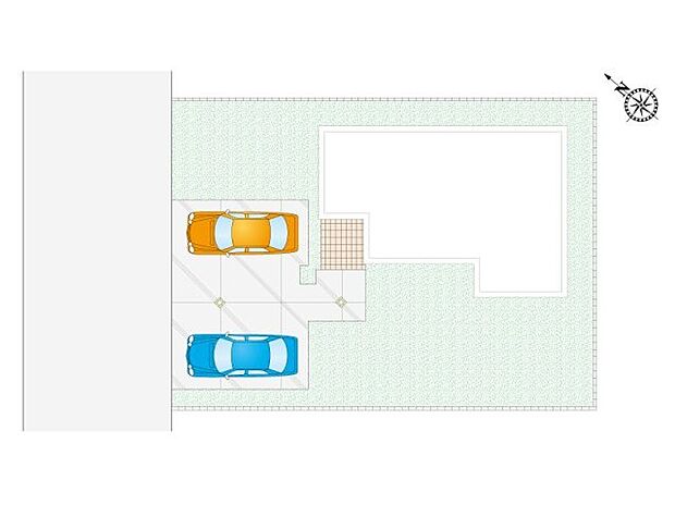 【3LDK+1S(納戸)】車2台駐車可能!不在時の荷物の受け取りに便利な、宅配ボックス搭載門柱付き!