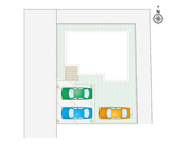【4LDK】車３台駐車可能！時間を有効活用できる宅配ボックス付き。