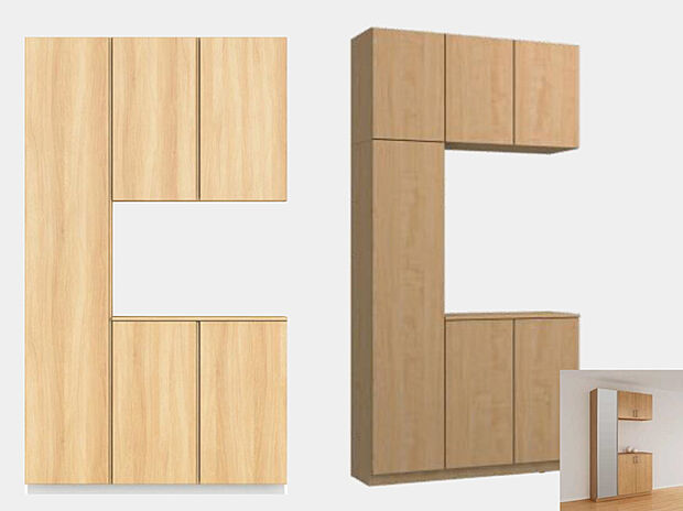 【【設備画像　シューズボックス】】コの字型のシューズボックスは約50足まで収納可能！ご家族全員の靴が入りそうですね。棚板は樹脂製なので汚れたら水洗いして清潔な状態を保てます。