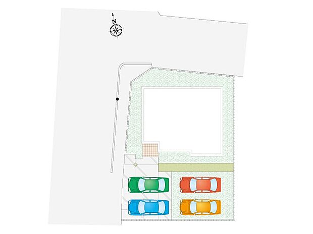 【4LDK】前面道路幅は6.0ｍ以上確保されている為、運転が苦手な方も安心。