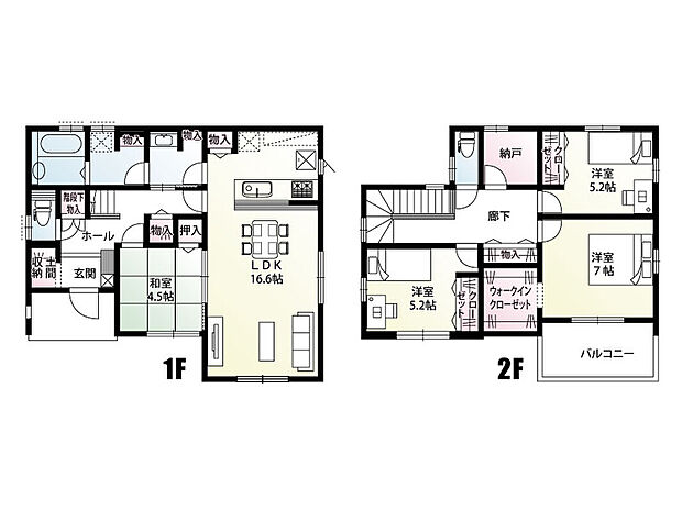 【4LDK】洗面室脱衣室分離型の間取り。扉で隔てた状態で洗面と浴室を使用できるため、ご家族間のプライバシーも守ることが出来ます！