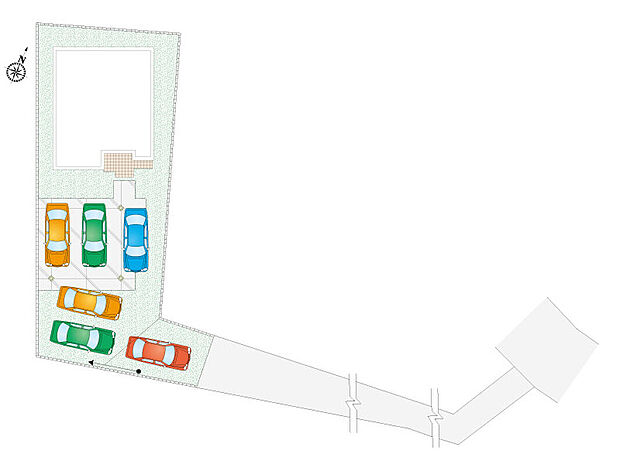 【4LDK】来客時などには最大7台(車種による)の駐車スペースを確保しておりますのでご近所さんにもご迷惑になりません。