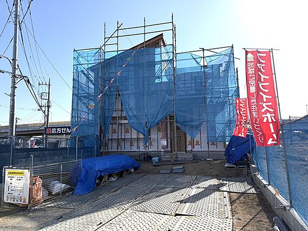 【【１号棟：現地写真】】1/23撮影　着々と工事が進んでいます。