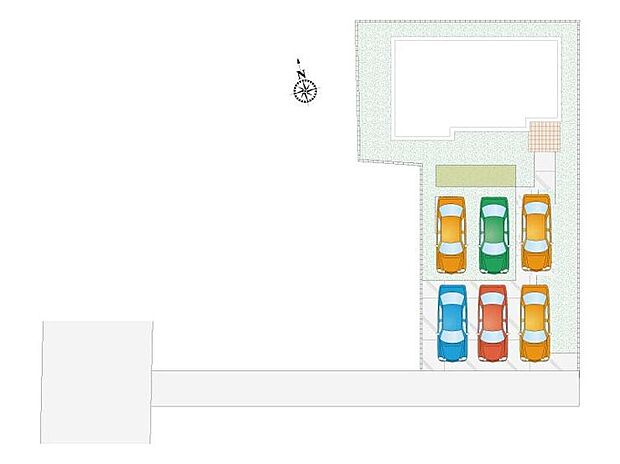 【3LDK＋1S(納戸)】駐車スペース6台分あります！不在時の荷物の受け取りに便利な、宅配ボックス搭載門柱付き！