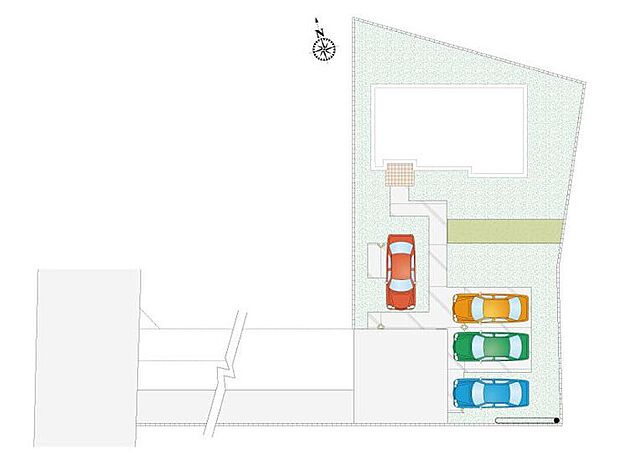 【4LDK】駐車スペース4台分あります！不在時の荷物の受け取りに便利な、宅配ボックス搭載門柱付き！