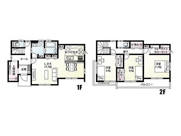 【3LDK】全居室南向き×6帖以上！毎日の動きがスムーズな間取り。玄関からホール、LDK、洗面室へとつながり、ぐるりと回れる回遊動線を採用。家事や身支度がスムーズに進み、家族の生活リズムに寄り添います。