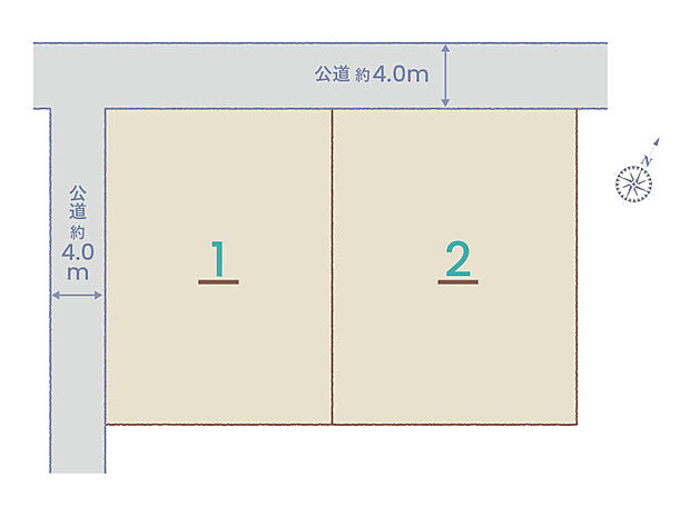 【【全体区画図】】全2区画、土地68坪以上とゆとりある広さです！
落ち着いた雰囲気の閑静な住宅街で、家族みんなが穏やかに暮らせる分譲地です！