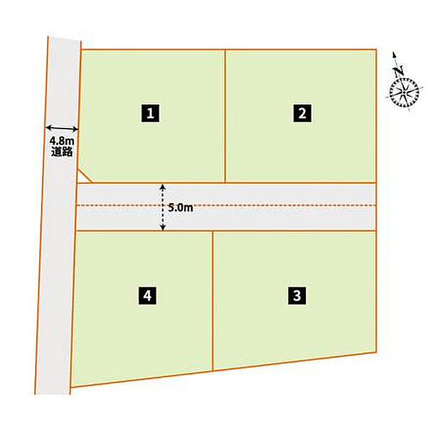【【全体区画図】】閑静な住宅街に立地する全4区画の分譲地です♪