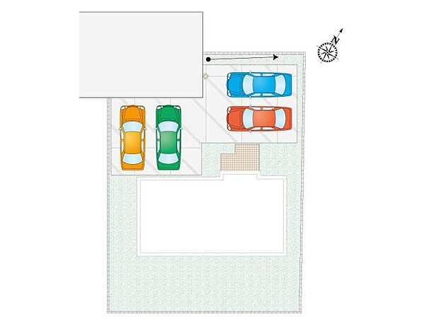 【4LDK】4台駐車可能。不在時の荷物の受け取りに便利な、宅配ボックス搭載門柱付き！