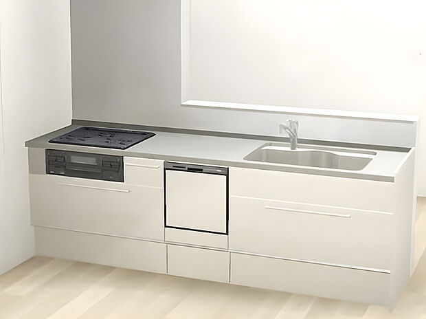 【【設備画像:Bb(トクラス)キッチンBbプラス】】美しく、強く、長く使えるトクラスオリジナルの人造大理石カウンターを採用。汚れが染み込みにくく、熱にも強いという高い性能を備えています。スムーズに調理できる収納、ハンガーアイテムつき。