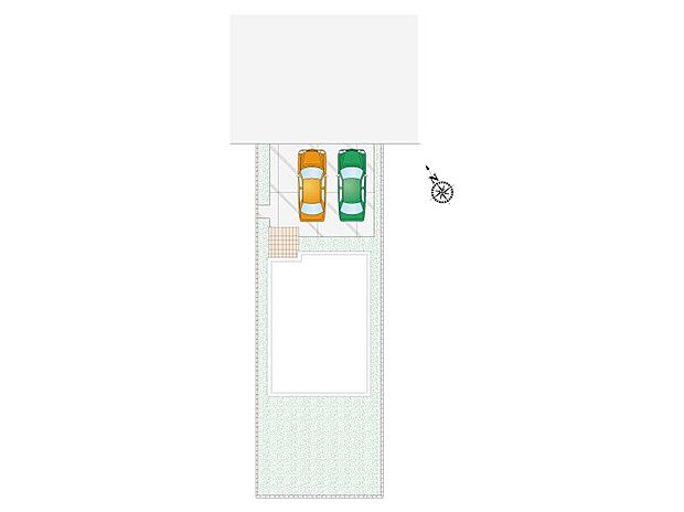 【4LDK】駐車スペース２台分完備。不在時の荷物の受け取りに便利な、宅配ボックス搭載門柱付き。外水栓が標準装備！