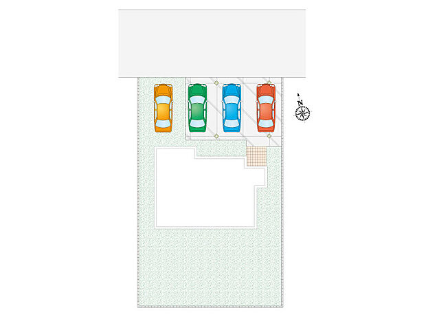 【【6号棟　区画図】】敷地面積256.10m2(77.46坪) 建物面積113.44m2(34.31坪) 並列4台駐車可能！！