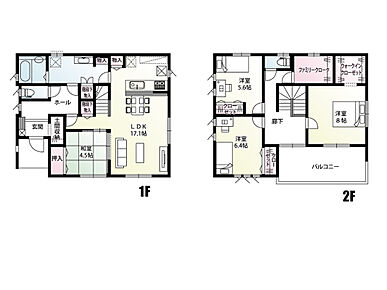 毎日の家事負担が軽減できるようにLDKと洗面室、浴室を直線に配置しました。 