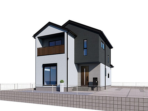 【【外観完成イメージ】】駐車4台可能!お庭も確保し、ガーデニングや家庭菜園、お子様の外遊びなど暮らしに楽しみが広がります♪