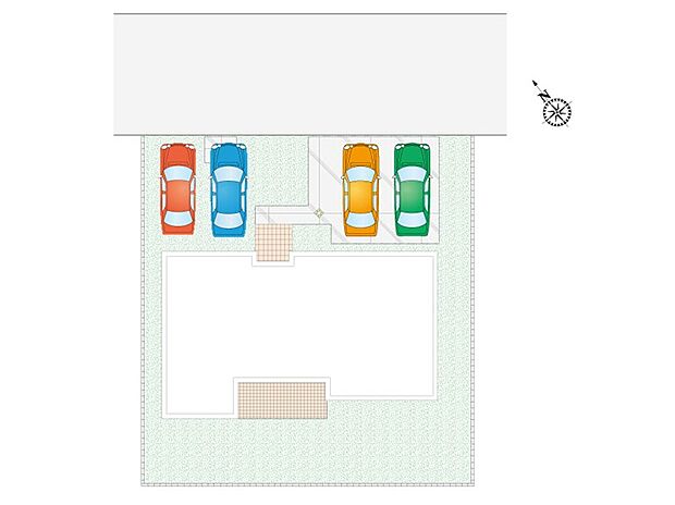 【3LDK】並列駐車4台可能!外水栓が標準で付いている為、ご自身での洗車や南側のお庭でガーデニングをすることも可能です♪