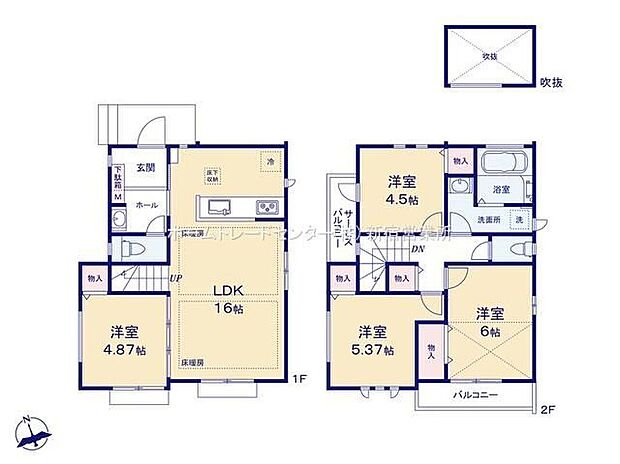 【4LDK】帰宅時・外出時の自然なコミュニケーションを育むリビングイン階段を採用。仲良し家族の画が浮かびます。