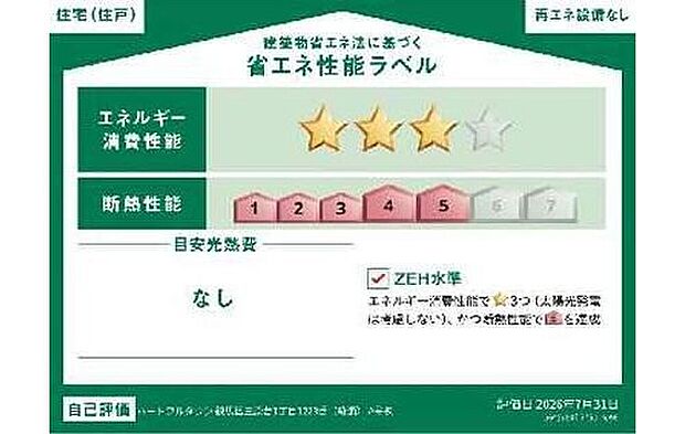 【【省エネ性能ラベル】】こちらの物件はZEH水準を満たした、省エネ性能に優れた物件です。光熱費を抑えて暮らすことができるだけでなく、「熱の入りにくさ・逃げにくさ」という観点でも影響を受けにくい建物のため、長く快適にお過ごしいただけます♪