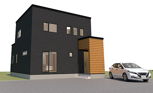 【参考プラン例[外観パース]】建物本体価格：2200万円　※諸経費、杭代など別途