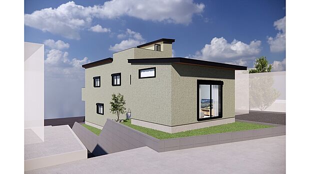 【A号地 南立面パース】●土地面積178.22m2(53.91坪)●建物/床面積127.63m2(38.60坪)
建物価格3080万円(税込み)外構費135万円(税込み)