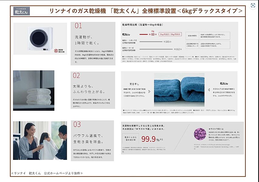 人気のガス乾燥機「乾太くん」搭載