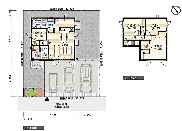 【4LDK】※プラン図は図面を基に描いておりますので、実際と多少異なる場合があります。家具類・小物類・外構は価格に含まれます。洗濯機・冷蔵庫・車は価格に含まれません。