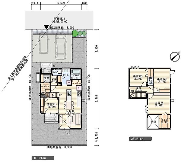 【4LDK】※プラン図は図面を基に描いておりますので実際と多少異なる場合があります。家具、小物、外構は価格に含まれます。洗濯機・冷蔵庫・車は価格に含まれません。