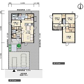 ※プラン図は図面を基に描いておりますので、実際と多少異なる場合があります。家具類・小物類・外構は価格に含まれます。洗濯機・冷蔵庫・車は価格に含まれません。 