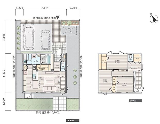 【3LDK】※プラン図は図面を基に描いておりますので実際と多少異なる場合があります。 家具・小物・外構は価格に含まれます。洗濯機・冷蔵庫・車は価格に含まれません。