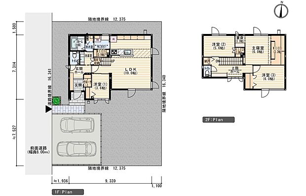 【4LDK】※プラン図は図面を基に描いている為、実際とは多少異なる場合があります。
※外構は価格に含まれます。洗濯機・冷蔵庫・車は価格に含まれません。