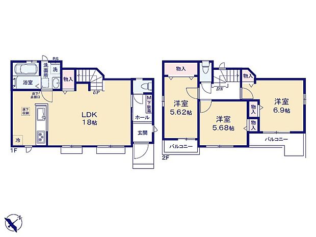 (A号棟)、価格4790万円、3LDK、土地面積106.29m2、建物面積84.76m2